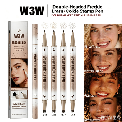Image 3(Full shade‑chart display): 4 available color shades of W3W dual‑tip freckle pen, for matching different skin tones