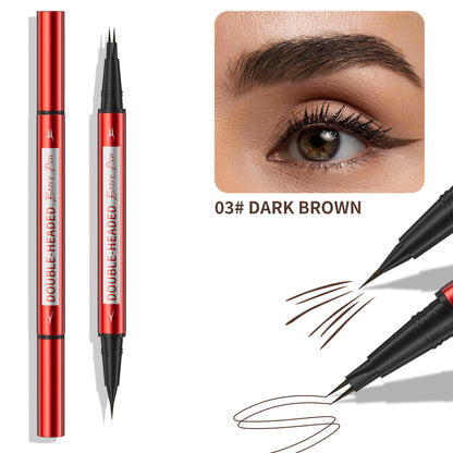 HelloKiss Double-Ended Waterproof Eyebrow Pen – Hair-Like Strokes, 5 Shades