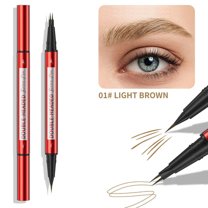 HelloKiss Double-Ended Waterproof Eyebrow Pen – Hair-Like Strokes, 5 Shades