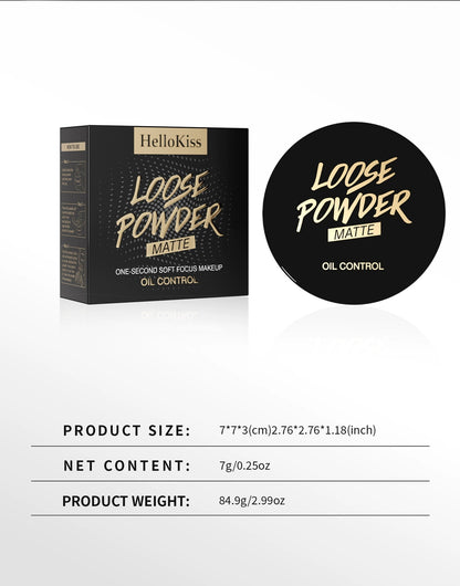 HelloKiss loose setting powder box package size specification, 7g net weight