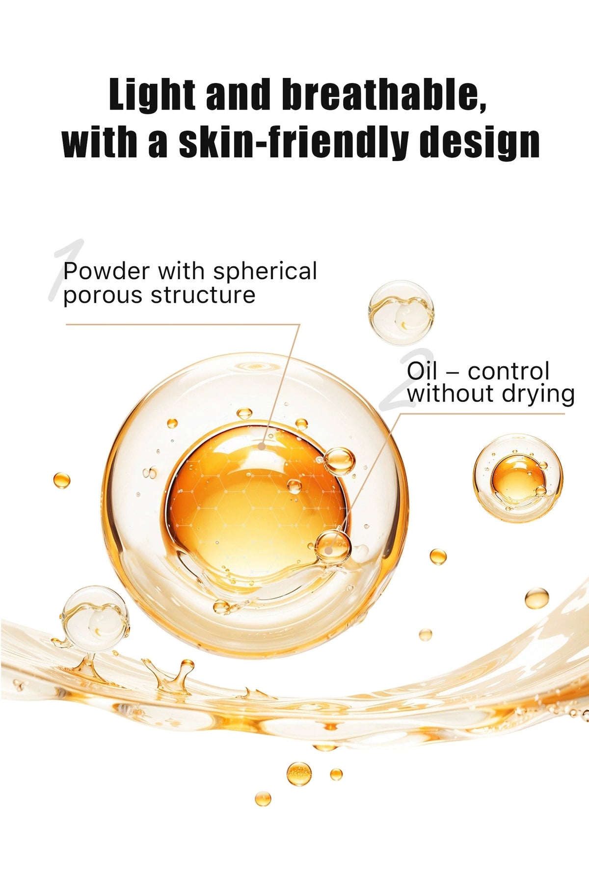 HelloKiss loose powder with spherical porous structure, oil-control without drying skin