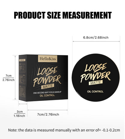 HelloKiss loose powder product size, net content 7g, product weight 84.9g