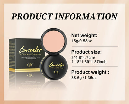 QIC velvet concealer cream, waterproof long‑lasting matte foundation cover