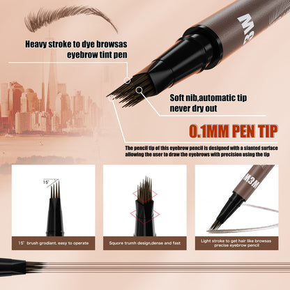 W3W 0.1mm ultra‑fine brush tip close‑up, precision nib for drawing hair‑like natural eyebrow strokes