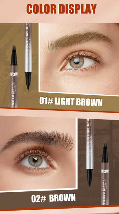 W3W 4D Double-Ended Eyebrow Pen – 0.1mm Hair-Like Brush Tip