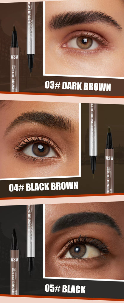W3W 4D Double-Ended Eyebrow Pen – 0.1mm Hair-Like Brush Tip