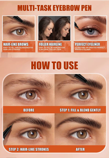 W3W 4D Double-Ended Eyebrow Pen – 0.1mm Hair-Like Brush Tip