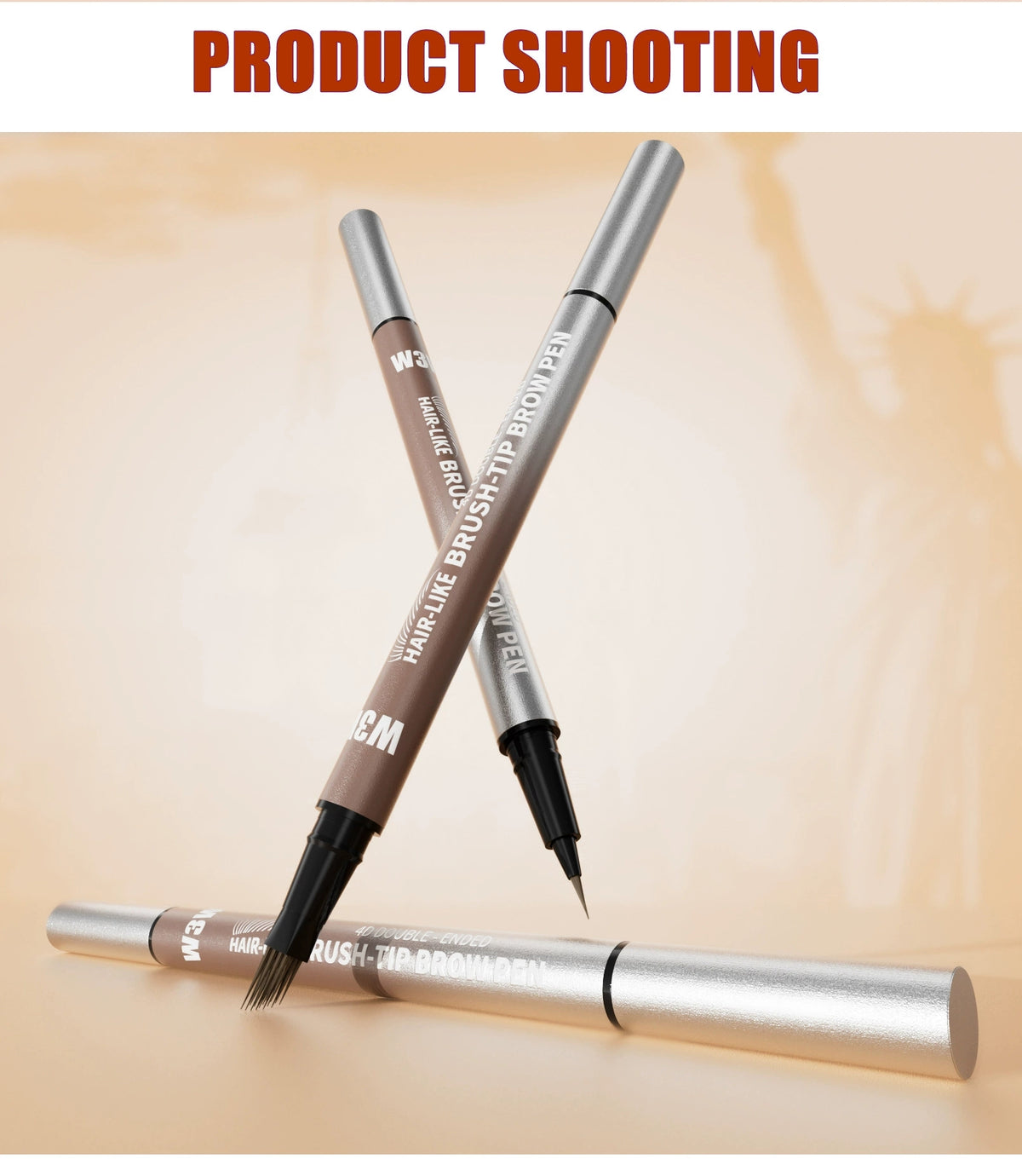 W3W 4D Double-Ended Eyebrow Pen – 0.1mm Hair-Like Brush Tip