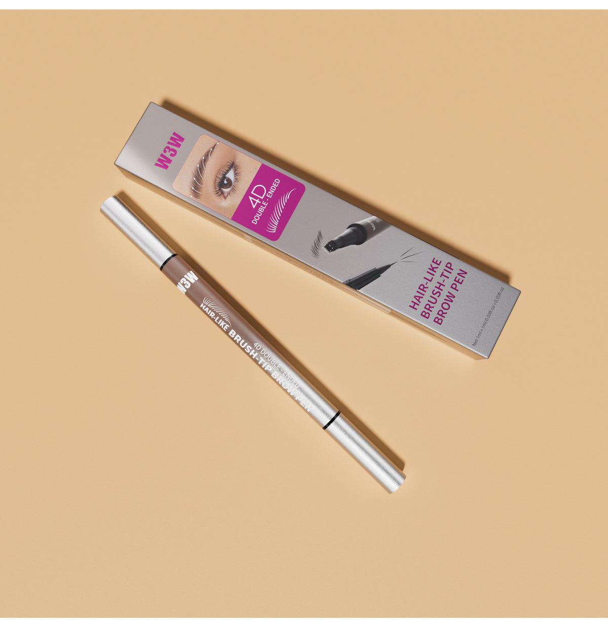 W3W 4D Double-Ended Eyebrow Pen – 0.1mm Hair-Like Brush Tip
