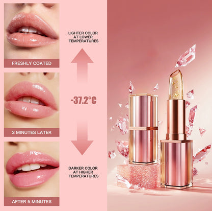 Gold foil lip balm ingredients, aloe, vitamin‑E, honey nourishing lip care formula