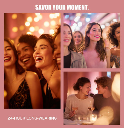 All‑day long‑wearing gold leaf lip balm, dating, party daily lip makeup scene display