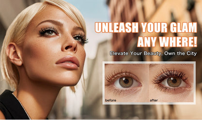 HelloKiss mascara before and after eye effect, model lash lengthening result comparison