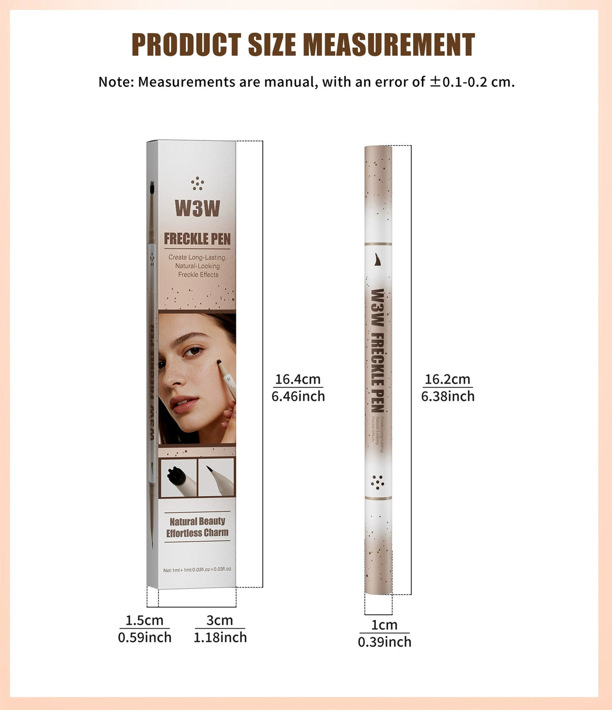 W3W Dual-Tip Faux Freckle Pen – Waterproof & Smudge-Proof