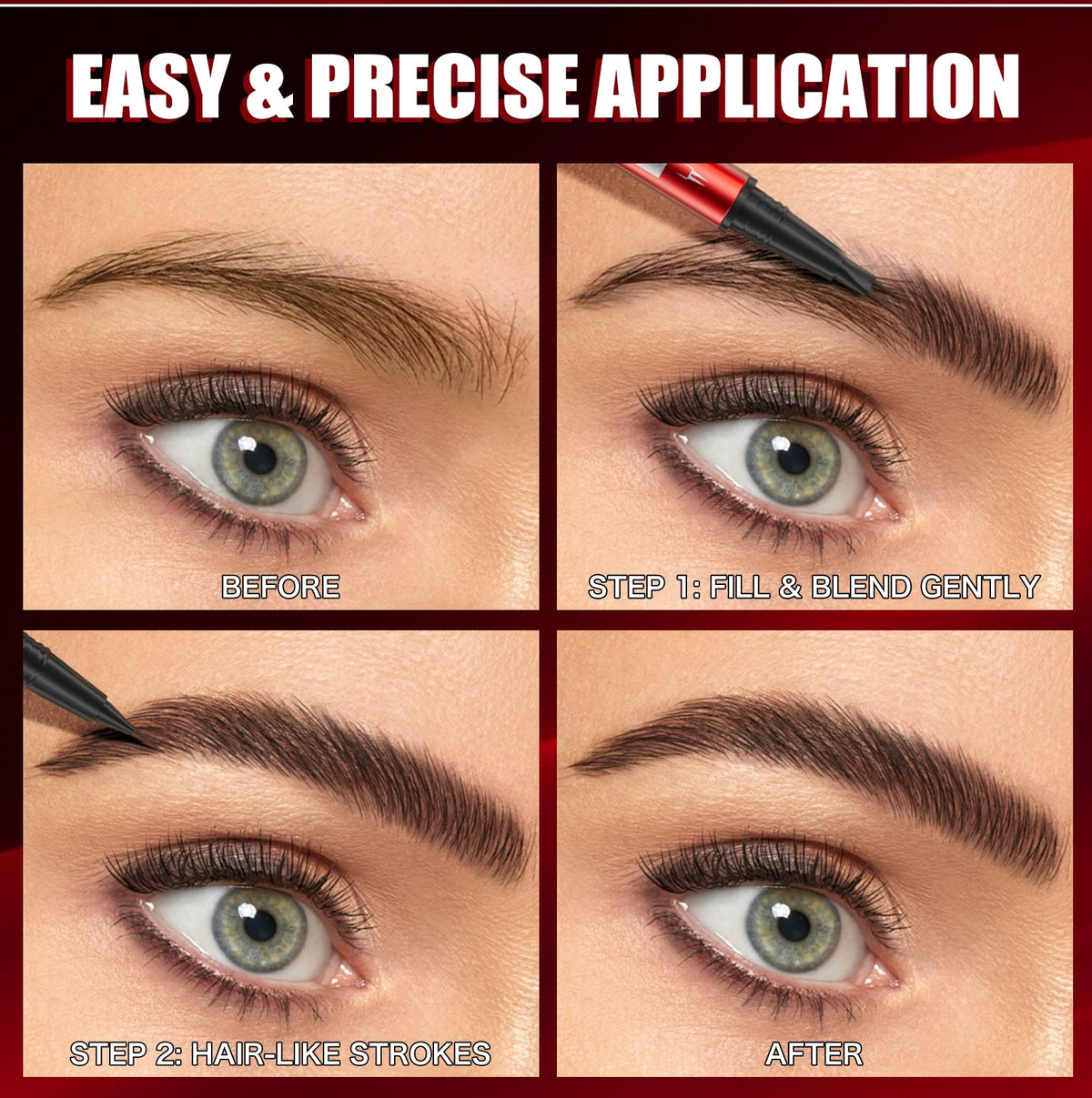 HelloKiss eyebrow pen color chart for light brown and brown shades eye swatches
