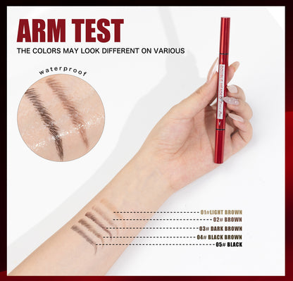 HelloKiss dual tip brow pen step‑by‑step eyebrow makeup tutorial before‑after chart