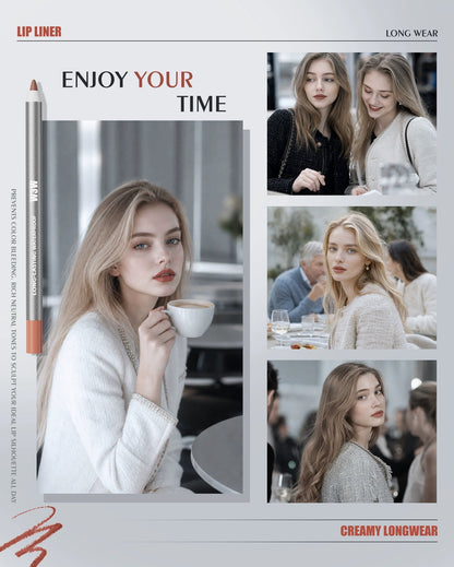 W3W long-wear lip liner pencil casual lifestyle beauty photo, creamy lip makeup daily look