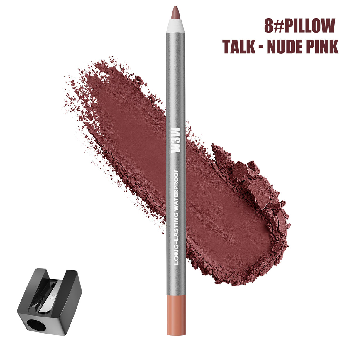 W3W Long-Lasting Waterproof Lip Liner – Creamy & Smooth, 8 Shades