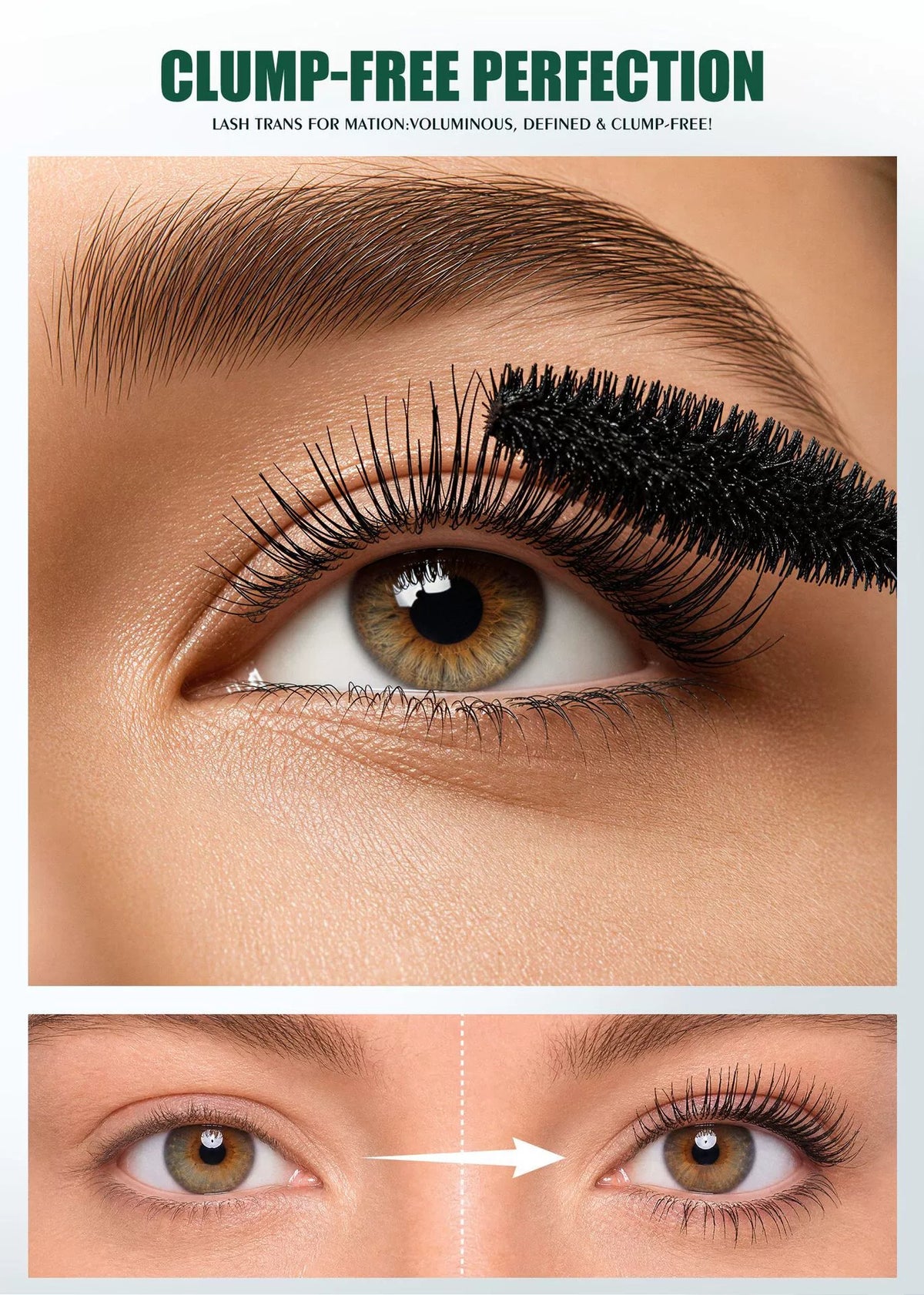 QIC waterproof tubing mascara highlighting flexible lash coating, smudge resistance and up to 24-hour wear