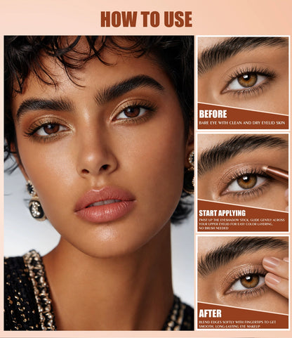 How to apply W3W Velvet Eye Stick cream eyeshadow pencil