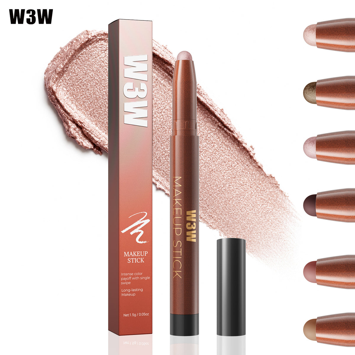 W3W Velvet Eye Stick eyeshadow pencil with six available shades