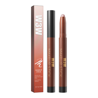 W3W Velvet Eye Stick cream eyeshadow pencil with packaging and shimmer tip
